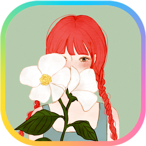 카카오톡 테마 - 꽃과 소녀 logo