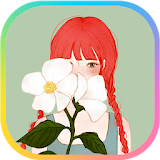 카카오톡 테마 - 꽃과 소녀 icon