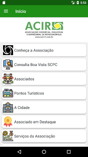 Android application ACIR Rondonópolis screenshort