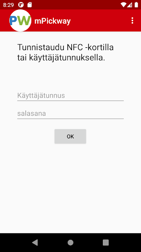 Android application pwMobiili screenshort