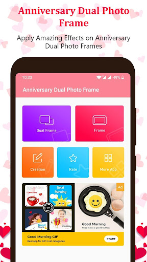Android application Anniversary Dual Photo Frames screenshort