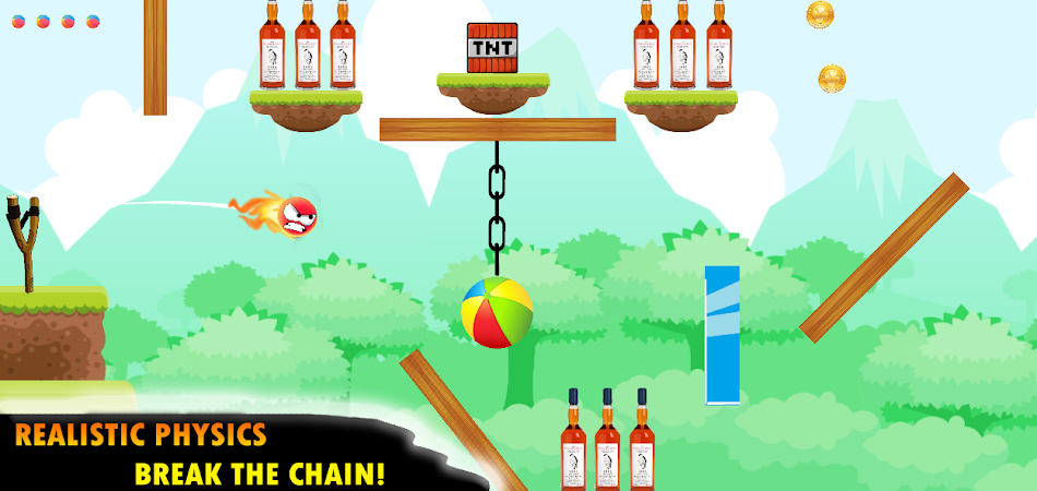 #2. Knock Down Bottles :slingshot (Android) Av: CrazyTapGames