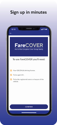 Android application FareCover screenshort