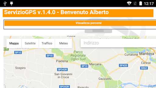 Android application ServizioGPS Manager screenshort