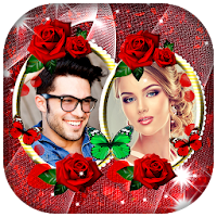 Red Rose Dual Photo Frames