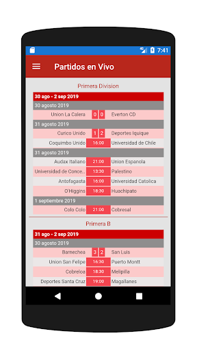 Chilean Soccer Live Screen 3