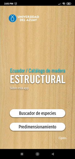Android application Madera estructural Ecuador screenshort
