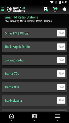 Sinar FM: Sinar Radio Stations Screen 2
