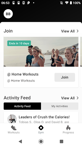 GYM-24 Club App Screen 2