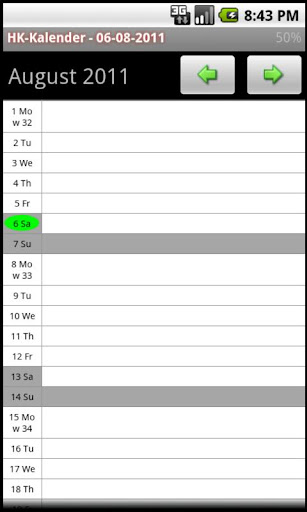 HK Kalender Screenshot 1 - AppWisp.com