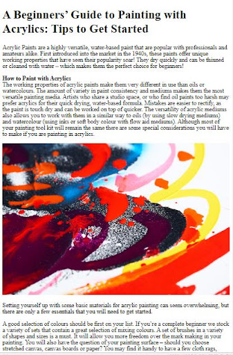 How to Acrylics Paint Screen 2