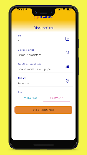 Android application Icaro al sole screenshort