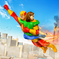 Супергероя летающий спасение миссия