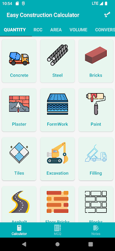 Screenshot of Easy Construction Calculator
