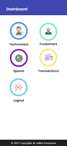 Android application Service Book screenshort
