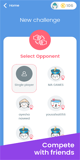 Android application 1on1 Quiz screenshort