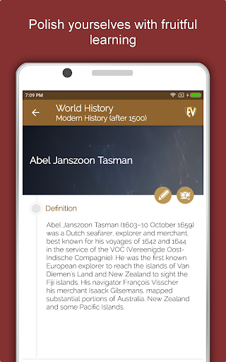 Screenshot of World History Dictionary App
