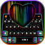 RGB Neon Heart Keyboard Backgr