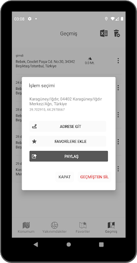 Rakım-yükseklik ölçer - Harita Screen 3