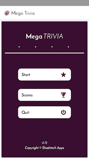 Android application Mega Trivia screenshort
