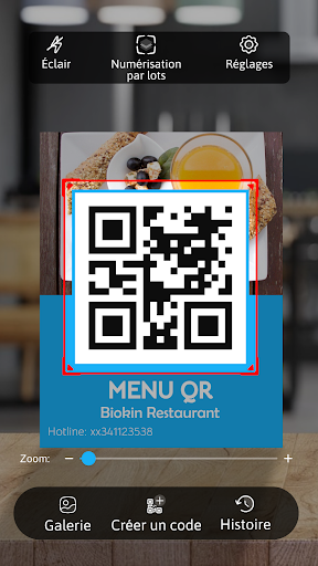 Android application Lecteur QR Code (Français) screenshort