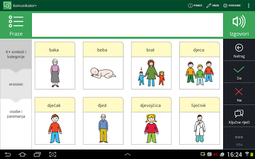 Android application ICT-AAC Komunikator+ screenshort