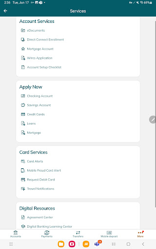 Screenshot of NB|AZ Mobile Banking