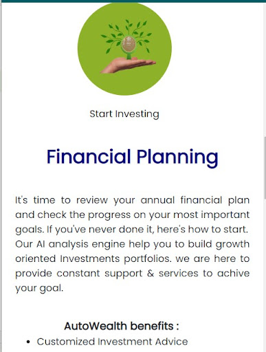 Android application Auto Wealth screenshort