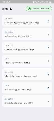 Android application Jeku: Jejak Uangku screenshort