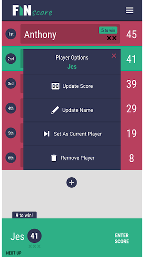 FINscore: Finska/Mölkky Scorer Screen 3