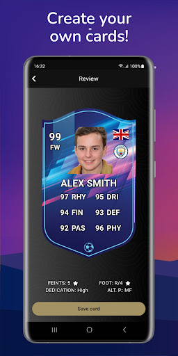 Android application Futcard builder: players screenshort
