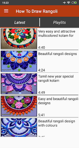 Android application How To Draw Rangoli Videos screenshort