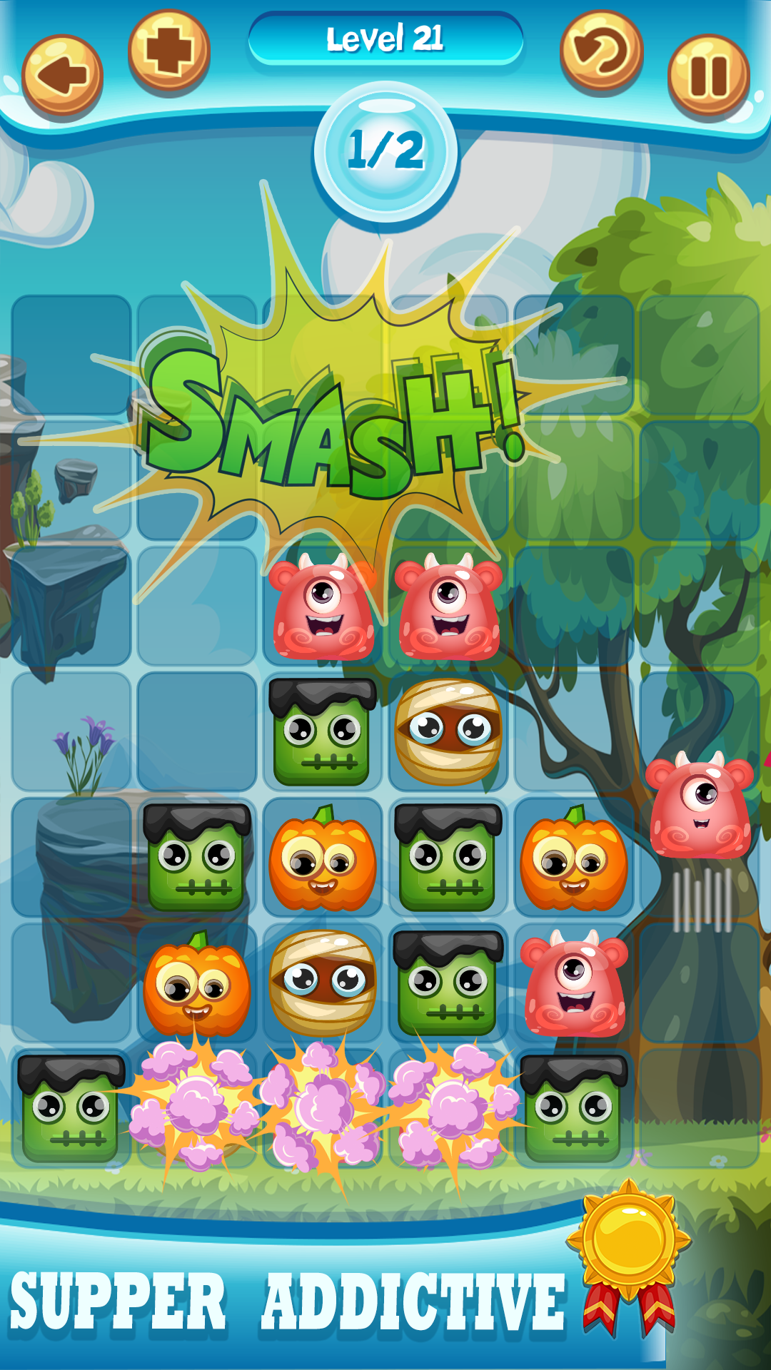 Android application Smash Monsters Puzzle screenshort