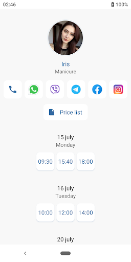 Check in Beauty: Client Screen 2