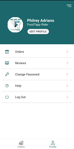 FoodTapp PH Rider App Screen 2