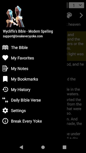 Android application Wycliffe's Bible Mod. Spelling screenshort