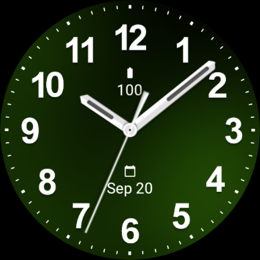Casual Green Black Watch Face Logo