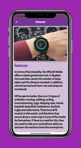 imilab kw66 smart watch Guide Screen 3