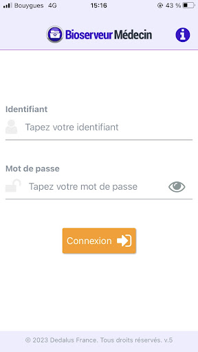 Android application Bioserveur Médecin screenshort