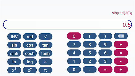 Android application Scientific Calculator screenshort