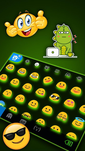 Neon Green Tech Keyboard Theme Screen 3