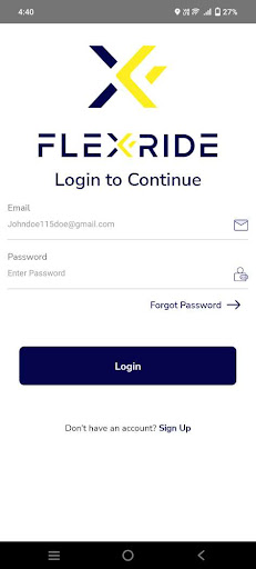 Android application FlexRide Driver screenshort