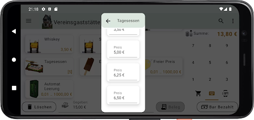 Kasse Screen 3