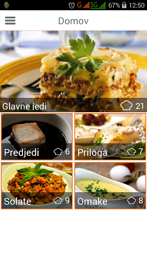 Android application Kuharski recepti - Slovenski screenshort
