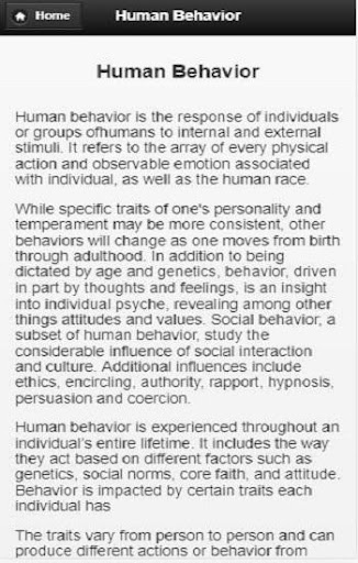 Android application Human behavior screenshort