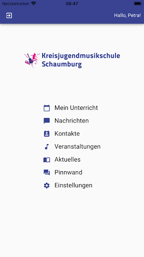 Android application Kreisjugendmusikschule SHG screenshort