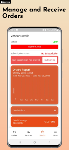 Android application Clasta Partner screenshort