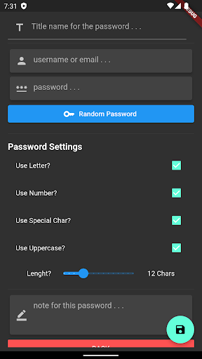 Offline Password Manager Note Screen 3