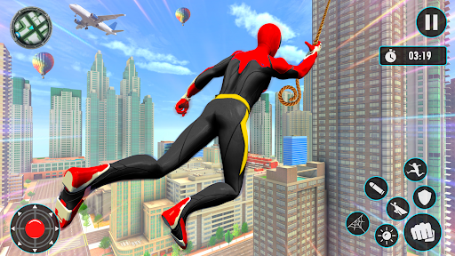 Flying Rope Hero: Spider Games Screen 2