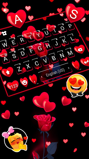 Red Rose Hearts Theme Screen 2